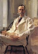 Cecilia Beaux Man with the Cat Portrait of Henry Sturgis Drinker oil